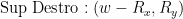 \text{Sup Destro}:(w-R_x, R_y) \text{Sup Destro}:(w-R_x, R_y)